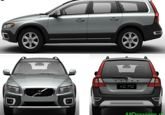 Volvo XC70 (2009) (Вольво XC70 (2009)) - чертежи (рисунки) автомобиля